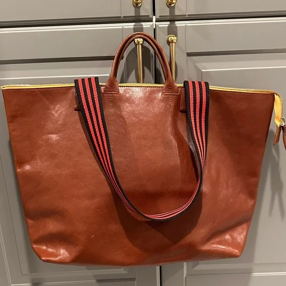 Clare V Le Zip Sac Tote in Cognac Brown - Picture 6 of 7